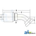 A & I Products (HW-C62) Code 62 Flange Head - 45� Elbow 7" x3" x3" A-C6245-16-16-W